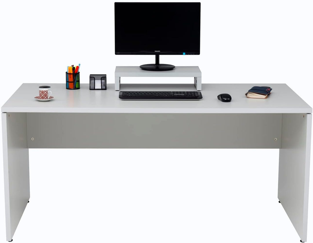 furni24 Monitorständer Holz,Laptop Computer Ständer,Bildschirmständer, Holz Display Stand for Laptop