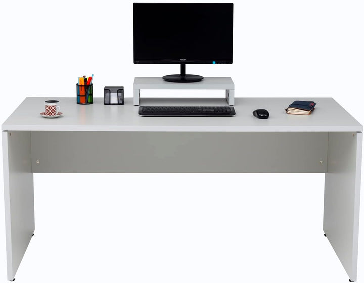 furni24 Monitorständer Holz,Laptop Computer Ständer,Bildschirmständer, Holz Display Stand for Laptop