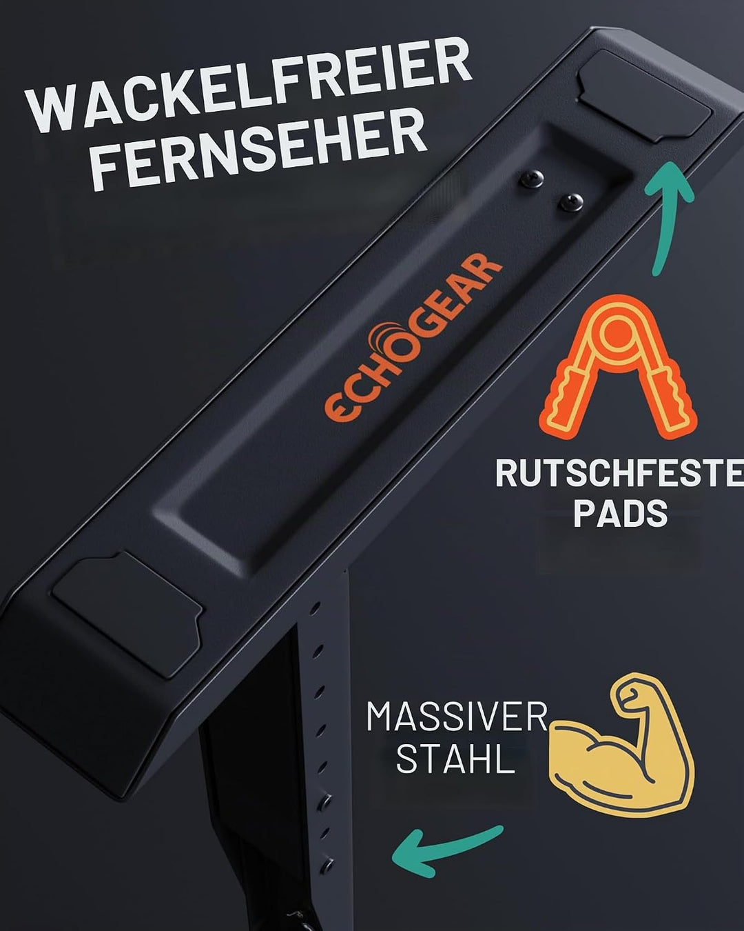 Echogear Universal Grosser TV-Ständer - Höhenverstellbarer Sockel für Fernseher bis zu 77 "- Wackelf