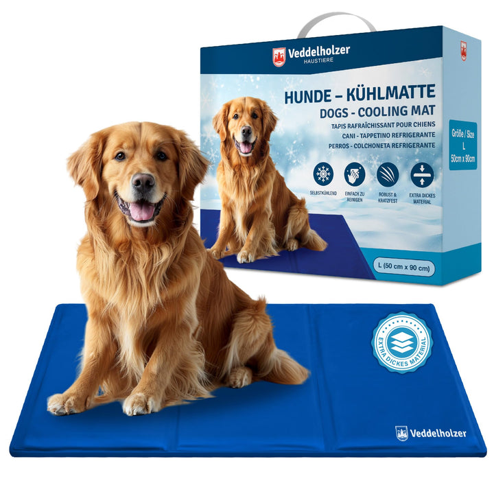 Veddelholzer Kühlmatte (M) für Hunde extra Dick und selbstkühlend ohne Strom Perfekt für Sommer &amp; Re