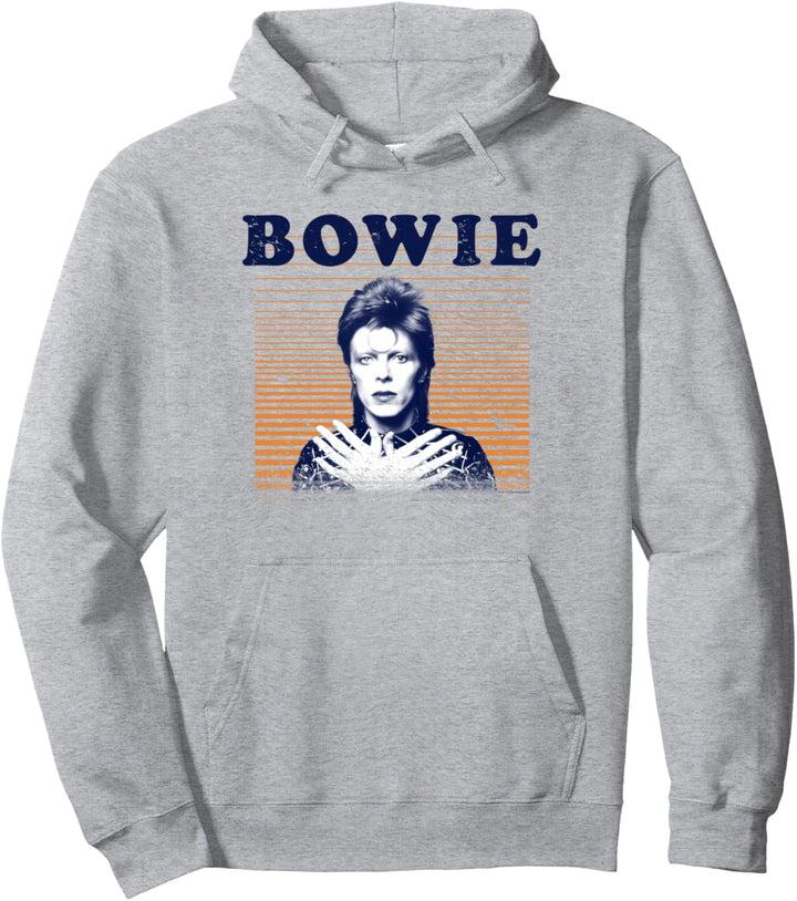 David Bowie Music Rock Orange Stripes Pullover Hoodie
