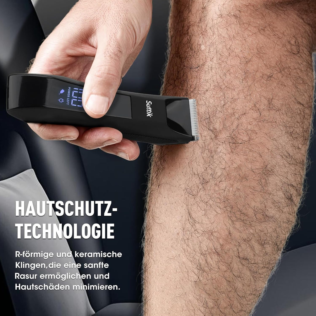 Suttik 3 IN 1 Intimrasierer Trimmer für Männer Körper &amp; Kugelhaartrimmer Nasenhaartrimmer Nass-/Troc