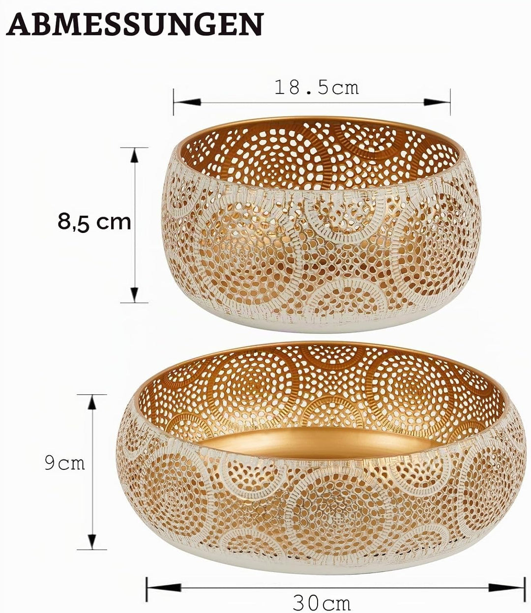JAZUIHA Obstschale Modern 2er Set, Dekoschale Gold, Obstkorb aus Metall Runde Dekorative Schale Gold