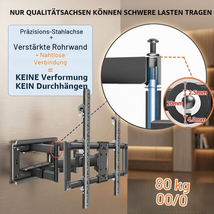TV Wandhalterung Schwenkbar für 55-100 Zoll Fernseher, Neigbar Ausfahren Wandhalterung für Flach &amp; C