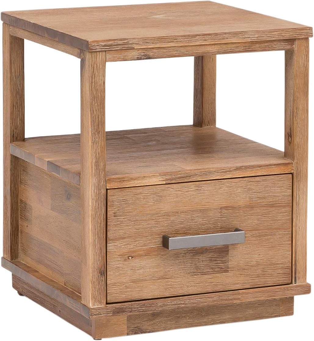 Woodkings® Nachttisch Woodville Holz rustikal Schlafzimmer Beistelltisch Nachtkommode Nako Design Ma