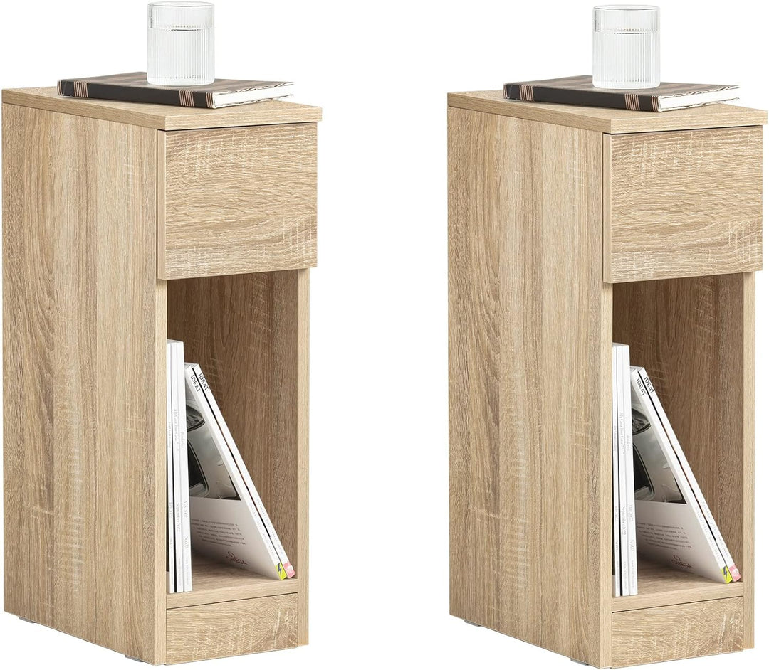 SoBuy FBT111-Nx2 Nachttisch 2er Set mit Schublade für Boxspringbett Sofatisch 2 stücke Beistelltisch
