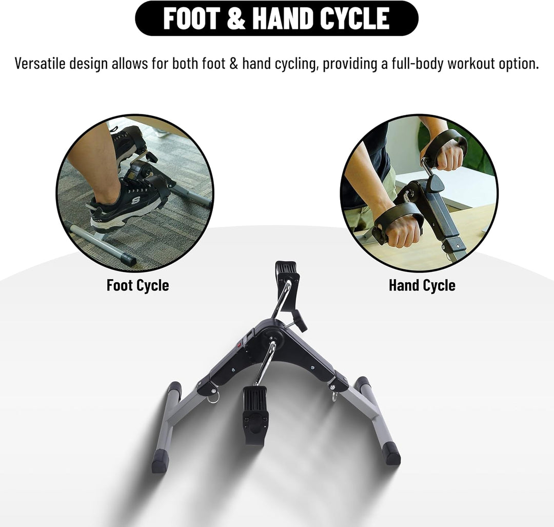 Endless Folding Pedal Exerciser with LCD Monitor | Black | Material: Alloy Steel | Mini Under Desk E