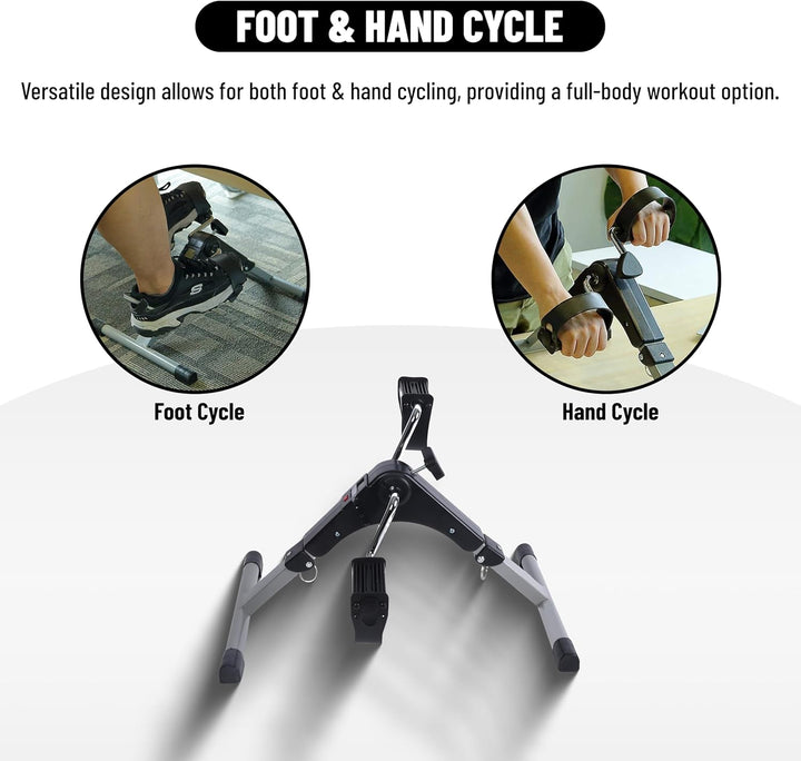 Endless Folding Pedal Exerciser with LCD Monitor | Black | Material: Alloy Steel | Mini Under Desk E