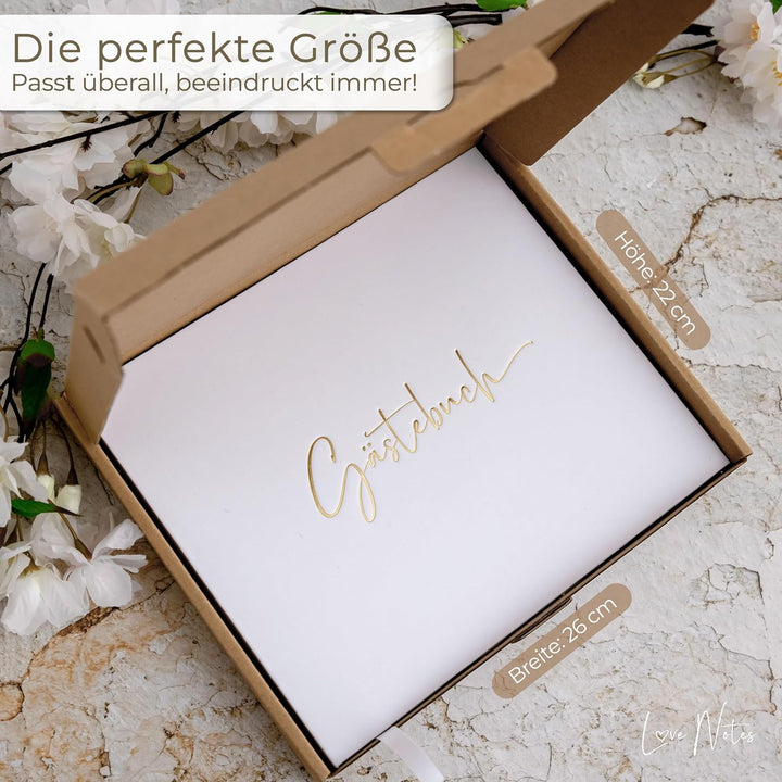 Love Notes Gästebuch Hochzeit, Geburtstag & Jeder Anlass [100 Blanko Seiten] Hochwertiges Gästebuch