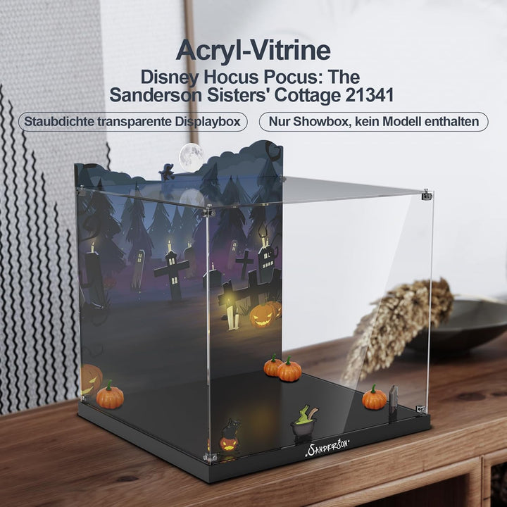Acryl-Vitrine Kompatibel mit Lego Hocus Pocus: Das Haus der Sanderson-Schwestern (nur Box, kein Mode