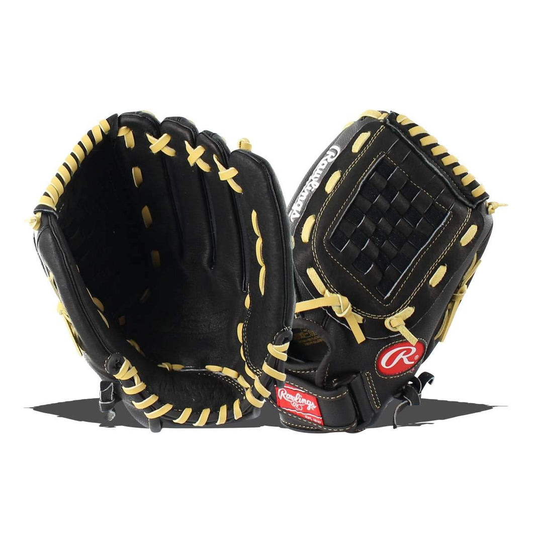 Rawlings Softball-Handschuh RSB-Serie Linke Hand Wurf 30 cm (12 Zoll) Schwarz, Linke Hand Wurf 30 cm