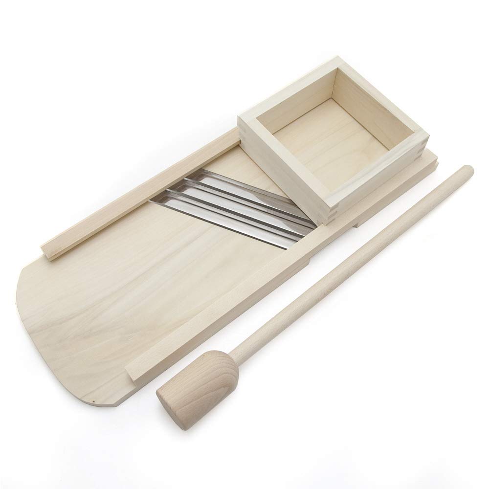 HolzFee Krauthobel Set Holz Gemüsehobel 66 x 24 cm Buchenholz + Krautstampfer 60 cm