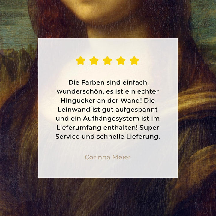 MuchoWow Leinwand Bilder, Einzigartige Wanddeko mit Rahmen, Mona Lisa - Leonardo da Vinci, Wandbilde
