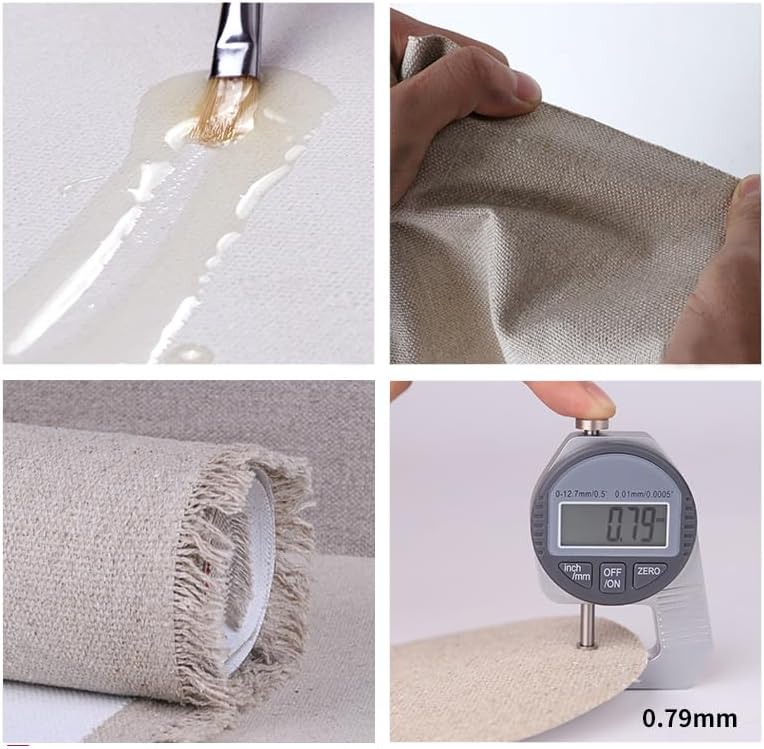 TOUROCMONT Leinwand auf Rolle Leinen -587 g/m² Leinen Maltuch Breite 80 cm Leinwandrolle 3 M 80 cm x