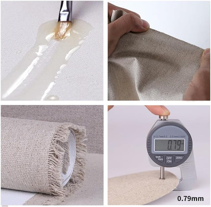 TOUROCMONT Leinwand auf Rolle Leinen -587 g/m² Leinen Maltuch Breite 80 cm Leinwandrolle 3 M 80 cm x