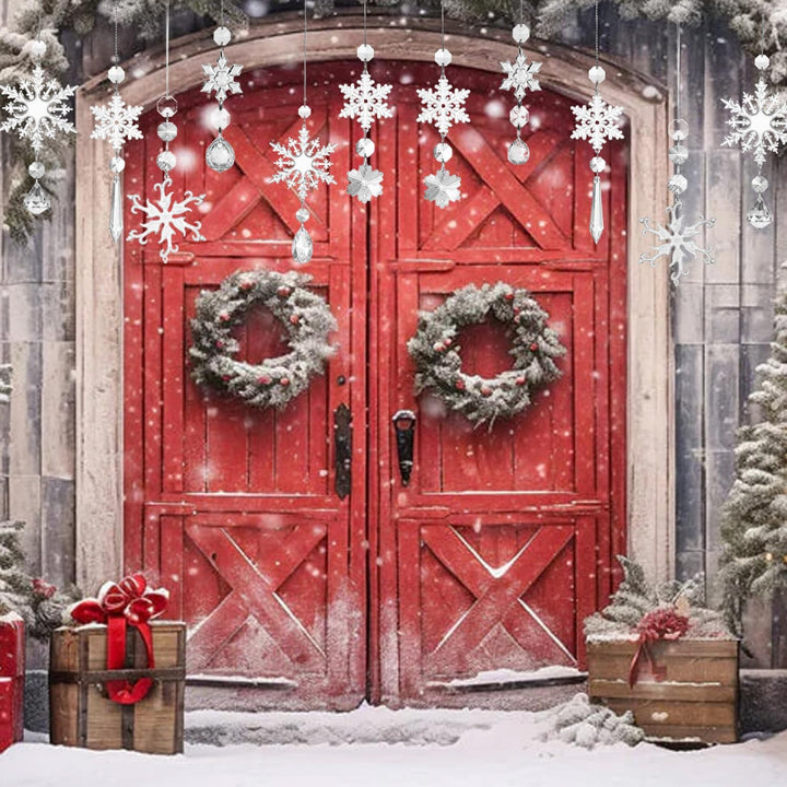 Weihnachtsbaumschmuck- Acryl Eiszapfen Schneeflocke Eistropfen Anhänger-16 Stück Weihnachtsbaumschmu