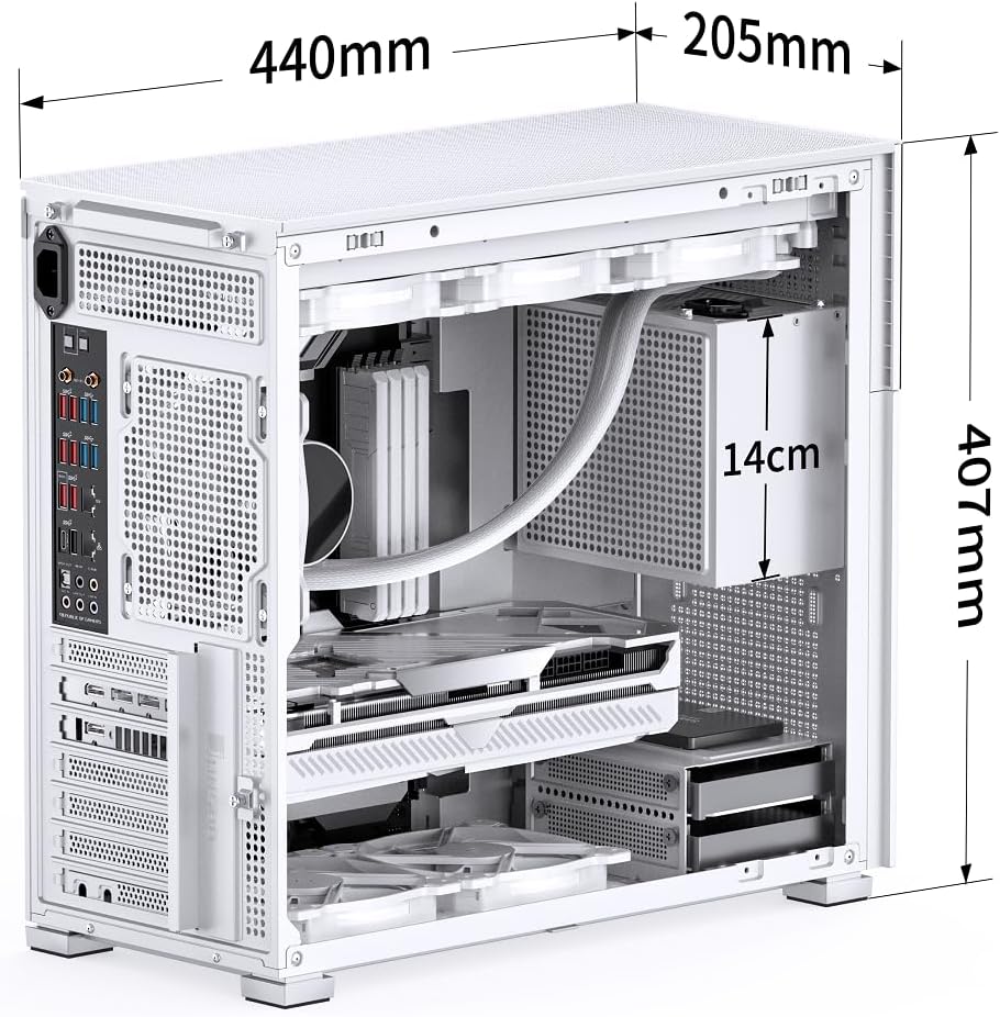 JONSBO D41 MESH Screen ATX Gehäuse, gehärtetes Glas, weiss
