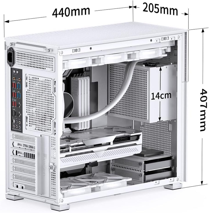 JONSBO D41 MESH Screen ATX Gehäuse, gehärtetes Glas, weiss