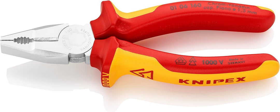 Knipex Kombizange Chrom-Vanadin verchromt, isoliert mit Mehrkomponenten-Hüllen, VDE-geprüft 160 mm 0