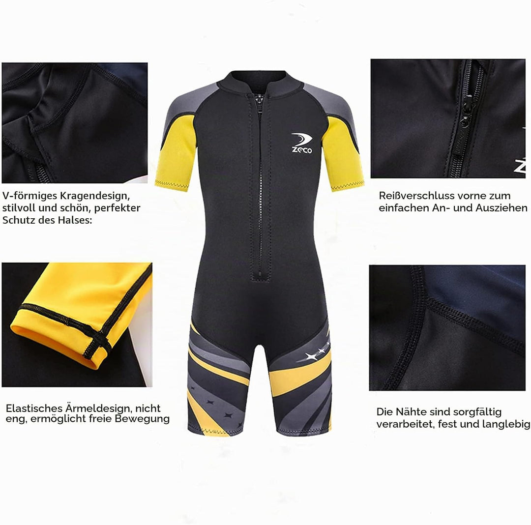 ZCCO Neoprenanzug Kinder, Kids Neoprenanzug 2.5mm Neopren Thermal Badeanzug, Neopren Front Zipper Ta