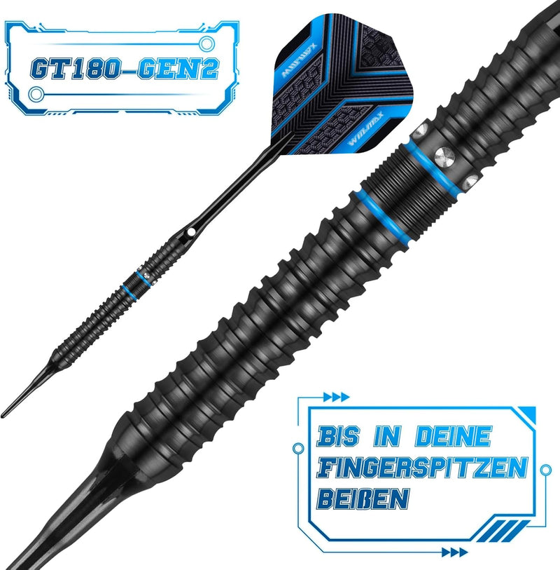 WIN.MAX Dartpfeile 90% Tungsten 3 Stück 90% Wolfram 16-18 Gramm Dart professionelle Soft-Dartpfeile