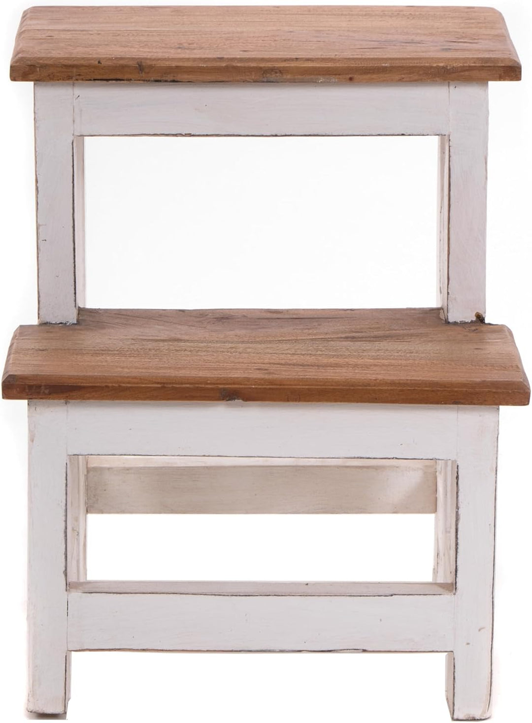 DESIGN DELIGHTS TRITTLEITER Step | 46x37x37 cm (HxBxT), Altholz, zweistufig | Trittleiter, Haushalts