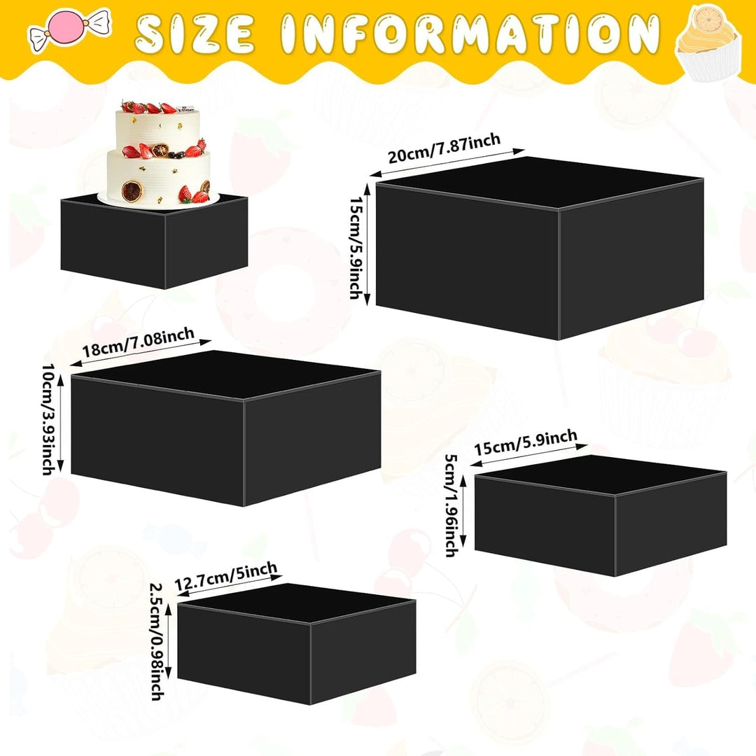 Buffet Ständer Acryl, 5'' x 6'' x 7'' x 8'' Lebensmittel-Präsentationsboxen 4er Set, Würfel-Desserts