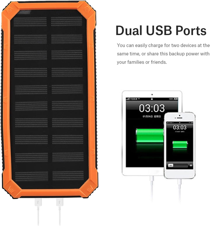 20000MAH Solar Power Bank Tragbares Ladegerät, Dual USB Solar Panel Ladegerät mit Schnellem Gebühren