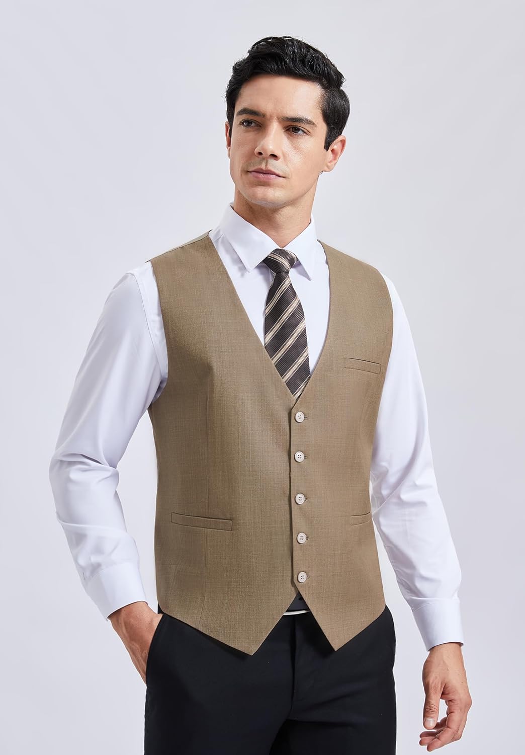 Enlision Anzugweste für Herren Formelle Einfarbige Weste Hochzeit Elegant Anzugwesten Business Weste