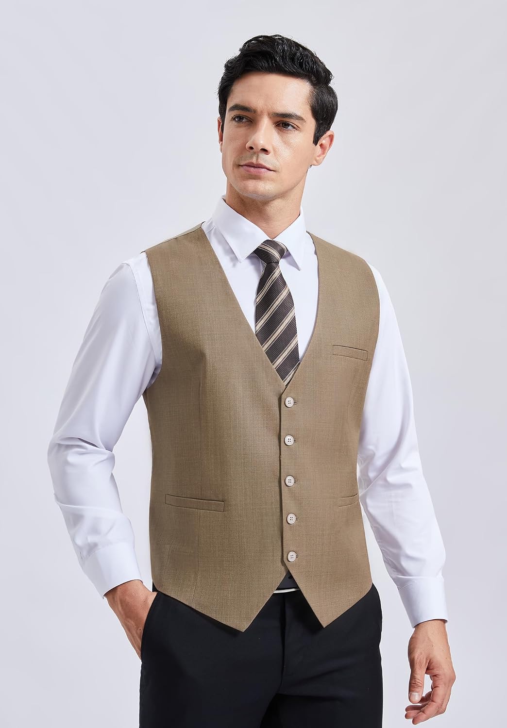 Enlision Anzugweste für Herren Formelle Einfarbige Weste Hochzeit Elegant Anzugwesten Business Weste