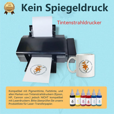 TransOurDream ECHTE Inkjet Wasserschiebefolie(TRANSPARENT) für Tintenstrahldrucker,A4X20 Blatt, Tran