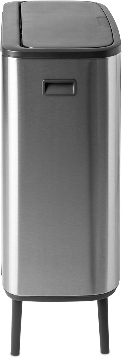 Brabantia Bo Touch Abfalleimer Hi Recycling 2 x 30L, Stahl matt gegen Fingerabdrücke