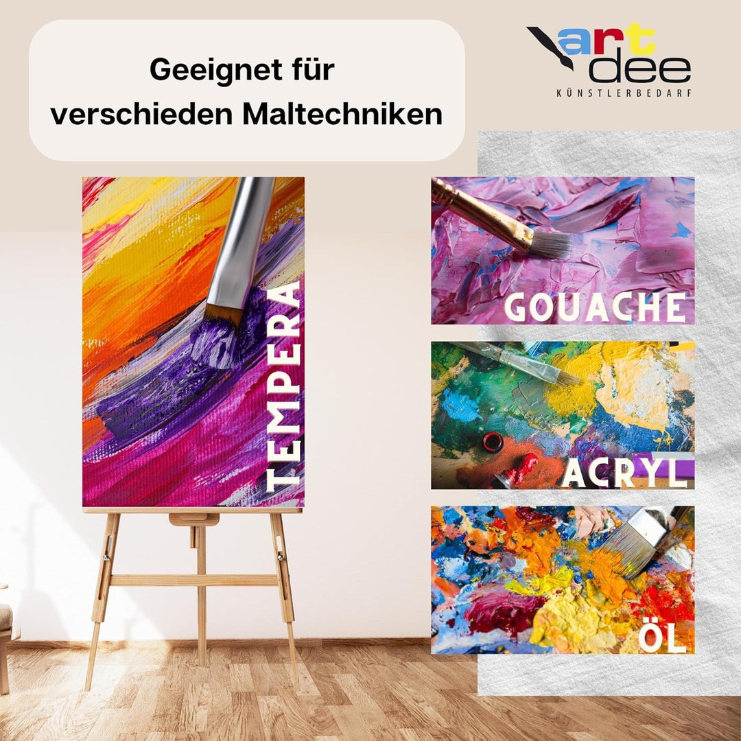 artdee® Keilrahmen 6 Stück (20 x 20 cm) – Kreative Leinwand für deine Kunstwerke – Leinwand zum Bema