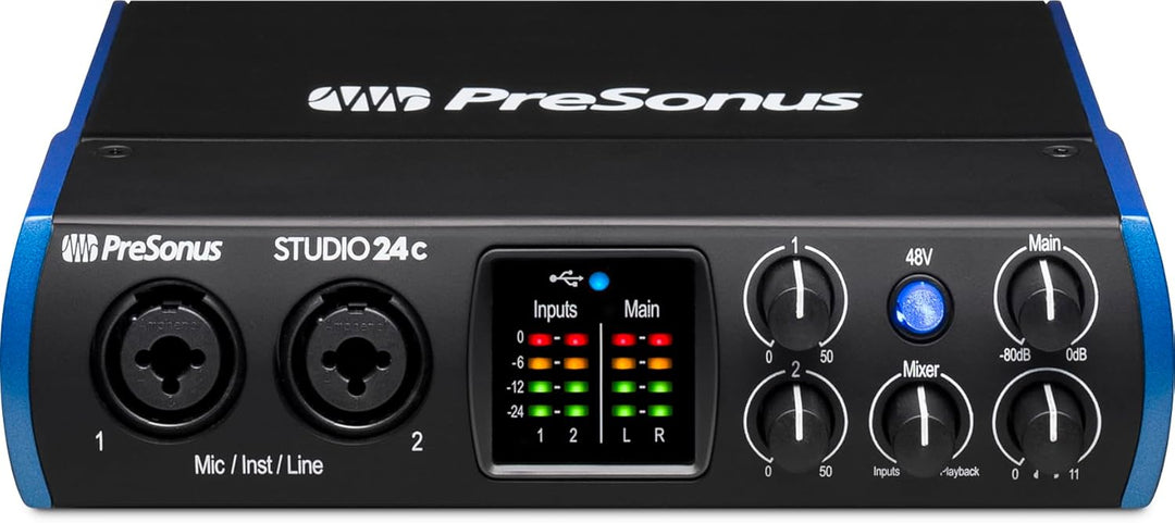 PreSonus Studio 24c, 2 Eingänge/2 Ausgänge, 192 kHz, USB-C Audio Interface mit software bundle inklu