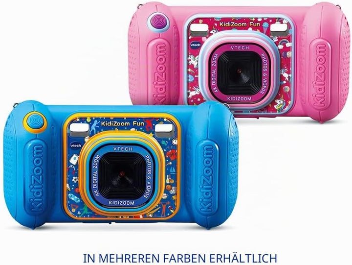 VTech Kidizoom Fun Blau, Digitalkamera für Kinder mit Display, Videos, Trucages, Spezialeffekte, Kin