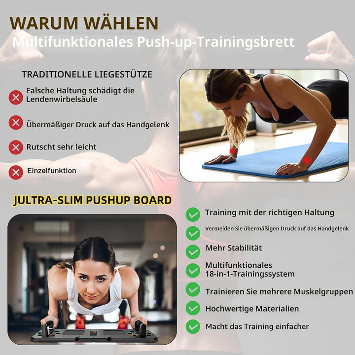 Liegestütze Brett 24 in 1 Push Up Board, Faltbares Multifunktions Liegestütz Liegestützbrett Bar Hom