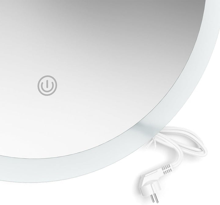 Vicco Badezimmerspiegel, Weiss, 50 x 50 cm Rund 50 cm Durchmesser, 50 cm Durchmesser