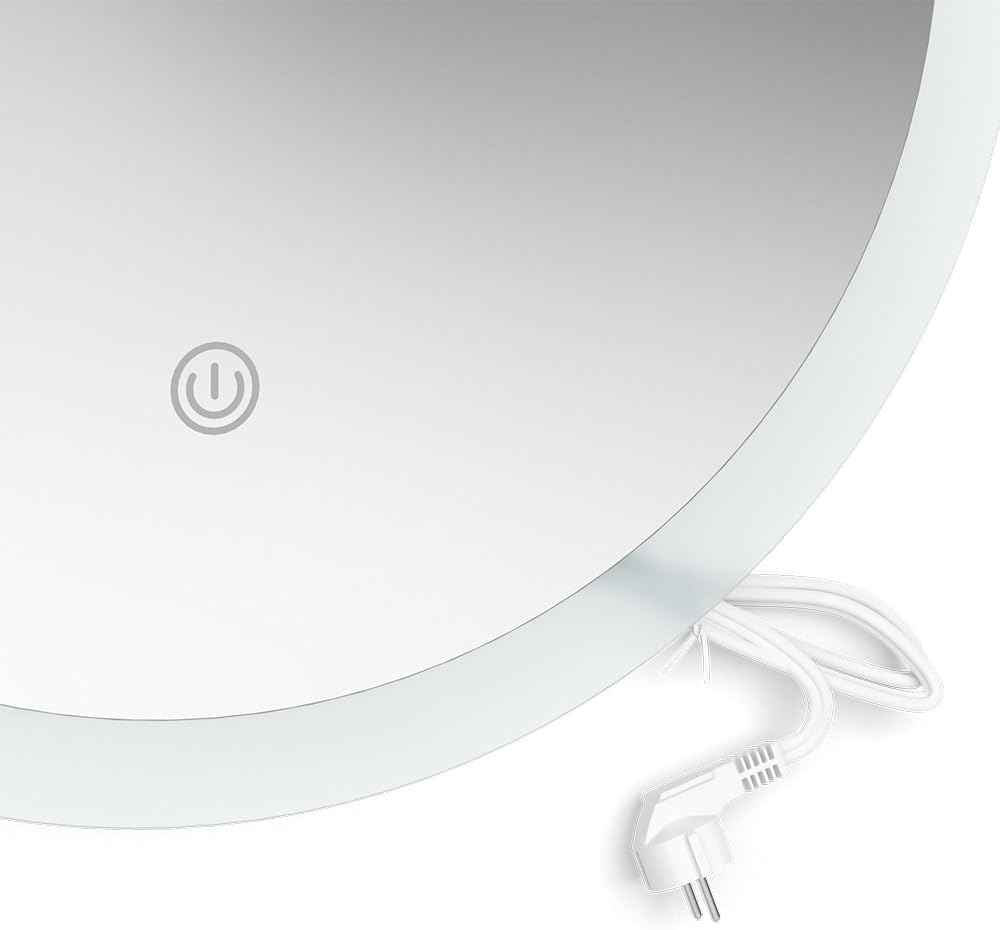 Vicco Badezimmerspiegel, Weiss, 50 x 50 cm Rund 50 cm Durchmesser, 50 cm Durchmesser