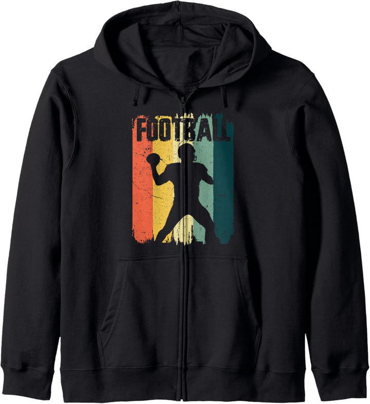 Fussball Sport, Retro Vintage Sonnenuntergang, Fussballspieler Kapuzenjacke