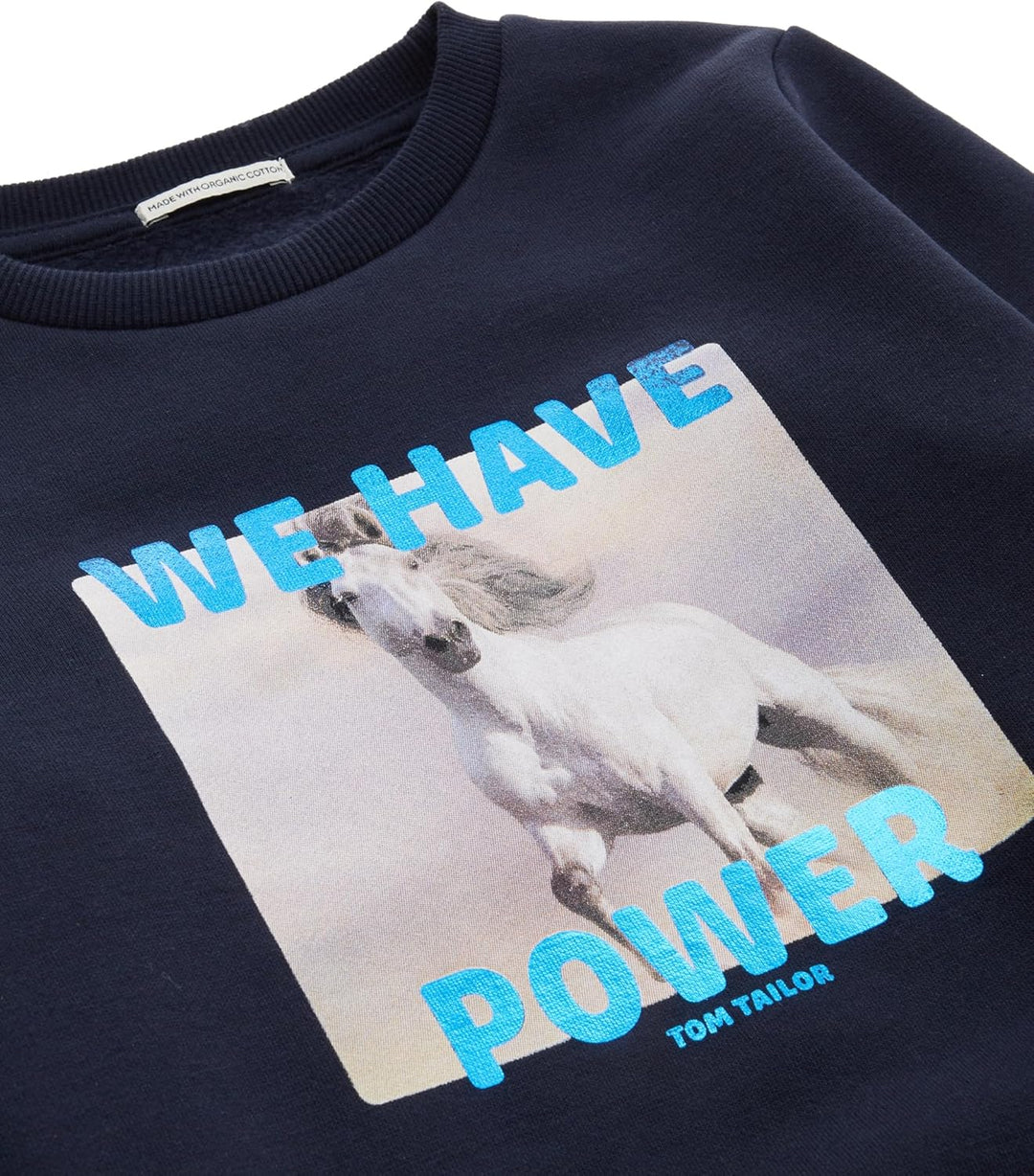 TOM TAILOR Mädchen Sweatshirt mit Pferde-Print 92-98 10668 - Sky Captain Blue, 92-98 10668 - Sky Cap
