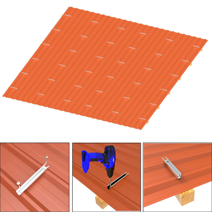 Solarmodul Alu Halterung,Montageschiene Solarmodule Panel Befestigungsschiene Trapezblech Dachhalter