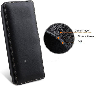 STILGUT Book Case kompatibel mit Google Pixel 6 Hülle aus Leder mit Clip-Verschluss, Lederhülle, Kla