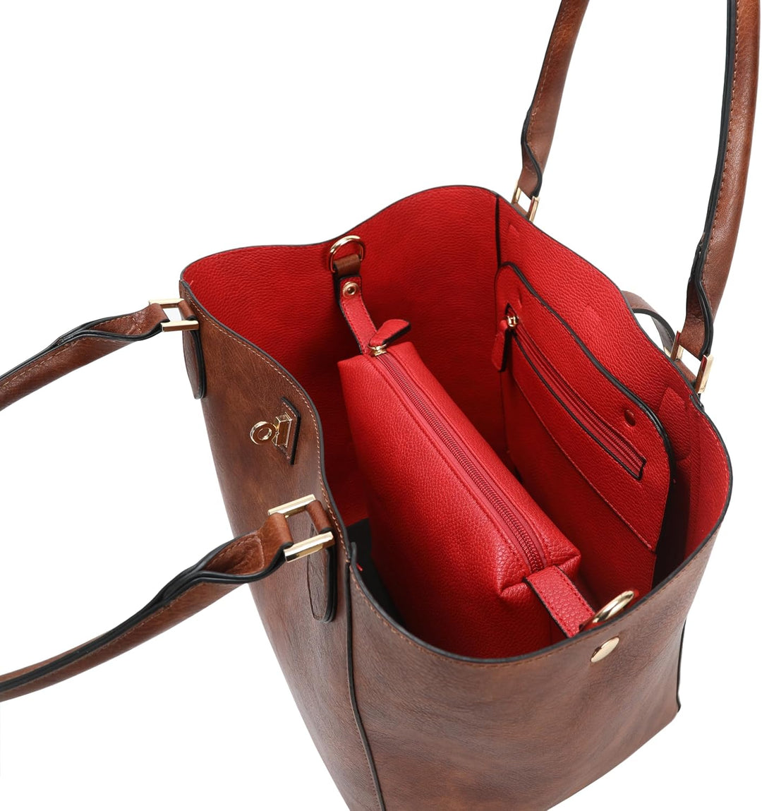 SQLP Damen Henkeltaschen Leder Gross Kapazität Shopper Tasche Student Schultasche Arbeit Handtasche