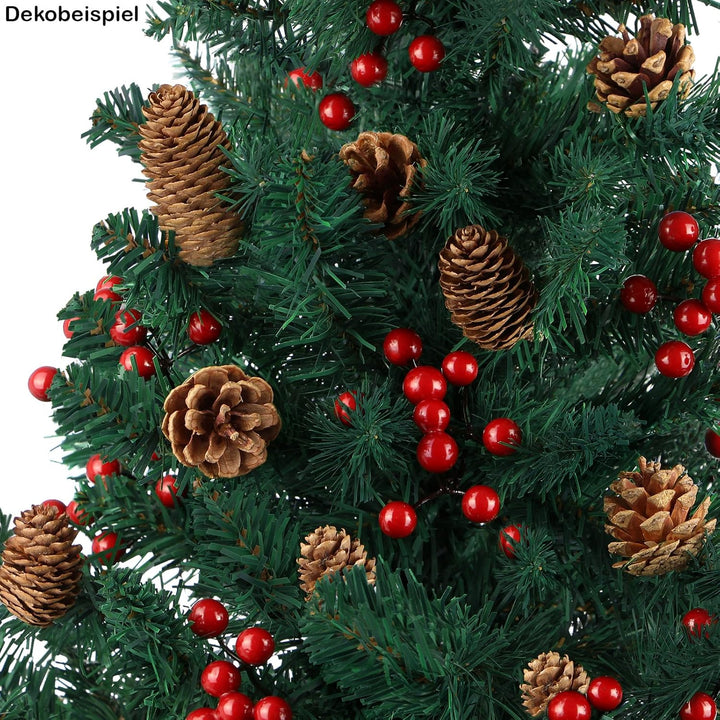 BB Sport Christbaum Weihnachtsbaum 210 cm Dunkelgrün PVC Tannenbaum Künstlich Standfuss Klappsystem