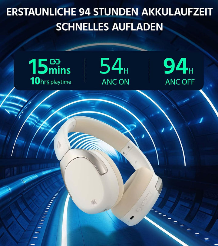Edifier W830NB Wireless Over Ear Kopfhörer mit -45dB ANC, 94Std. AKKU, LDAC Hi-Res Sound, Spatial So
