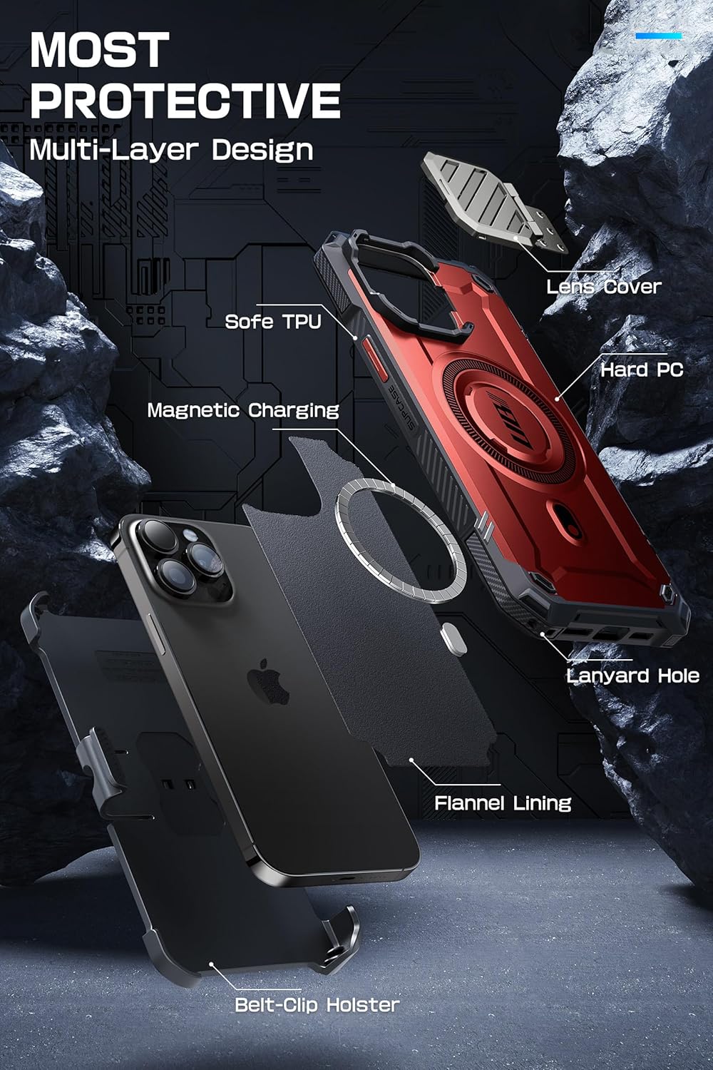 SUPCASE für iPhone 14 Pro Max/iPhone 13 Pro Max Hülle mit Kameraschutz [Kompatibel mit MagSafe] Dünn