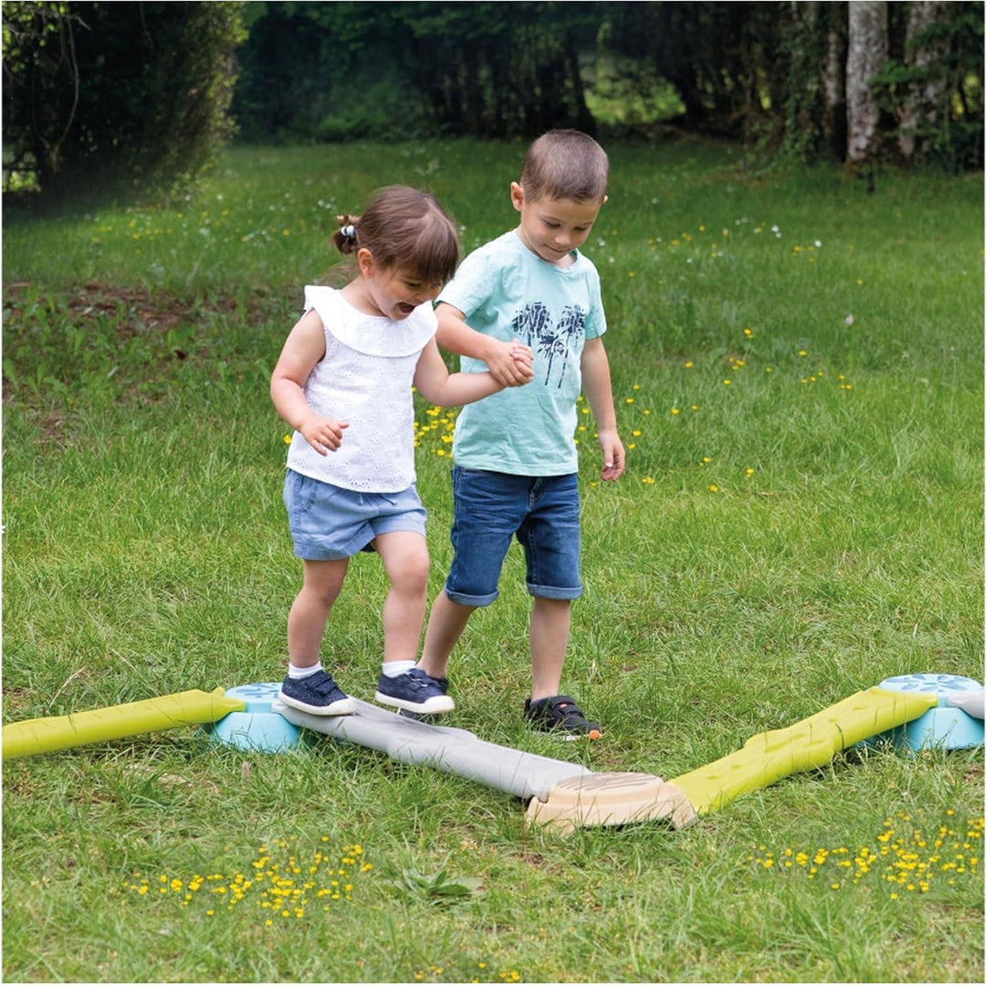 Smoby - Abenteuer Balancierparcours - mit 4 Balken und 4 Trittsteinen (rutschfest), individuell zusa