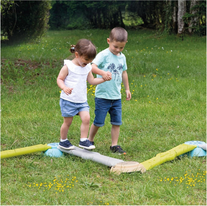 Smoby - Abenteuer Balancierparcours - mit 4 Balken und 4 Trittsteinen (rutschfest), individuell zusa