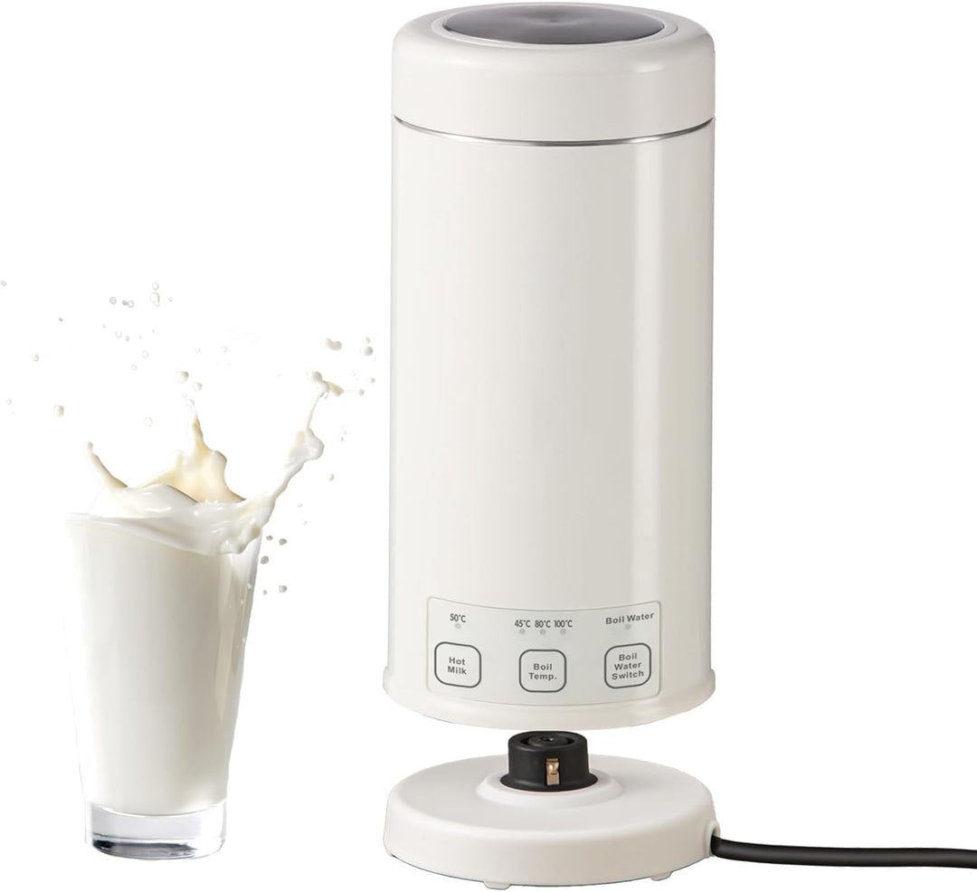 350ml Elektrischer Reisekaffeebecher mit 4-Temperaturstufen, 600W Tragbarer Milchwärmer & Thermosbec