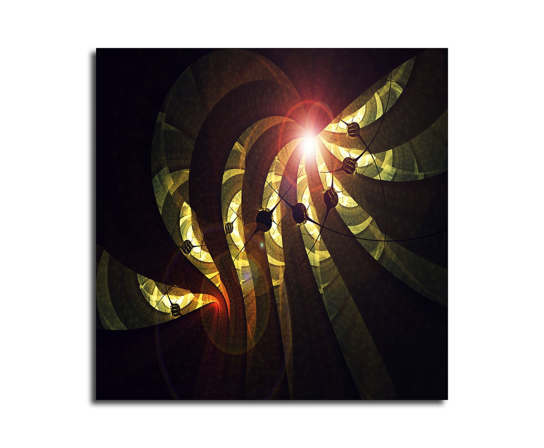 Paul Sinus Art Der Lichtblick - Abstrakt355_60x60cm Bild auf Leinwand Abstraktes Wandbild schwarz gr